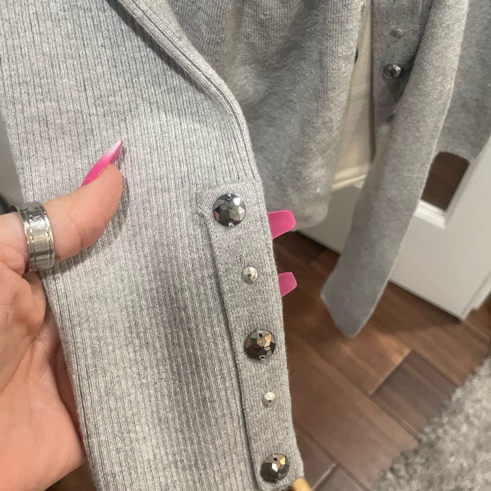 Cache Gray Embellished Cardigan - Picture 7 of 11